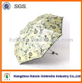 Paraguas de tela Pongee con revestimiento negro para protección UV